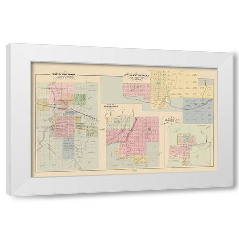 Owatonna, Northfield, Mantorville Minnesota White Modern Wood Framed Art Print by Andreas