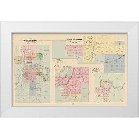 Owatonna, Northfield, Mantorville Minnesota White Modern Wood Framed Art Print by Andreas