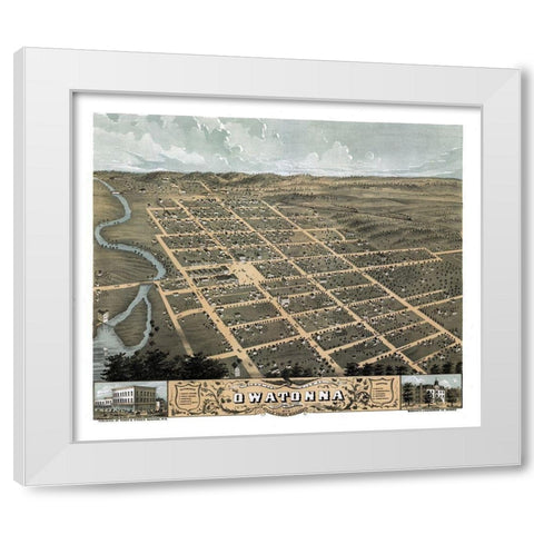 Owatonna Minnesota - Stoner 1870  White Modern Wood Framed Art Print by Stoner