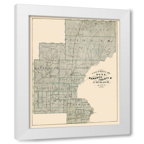 Pine, Kanabec, Isanti Minnesota Landowner White Modern Wood Framed Art Print by Andreas