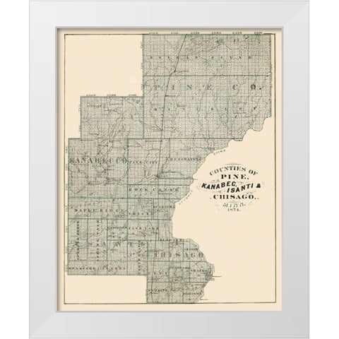 Pine, Kanabec, Isanti Minnesota Landowner White Modern Wood Framed Art Print by Andreas