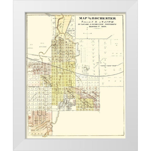 Rochester Minnesota - Andreas 1874 White Modern Wood Framed Art Print by Andreas