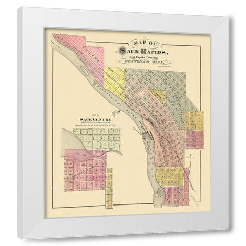 Sauk Rapids Minnesota Landowner - Andreas 1876 White Modern Wood Framed Art Print by Andreas