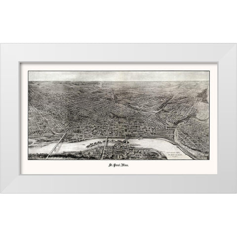 Saint Paul Minnesota - Saint 1906  White Modern Wood Framed Art Print by Saint