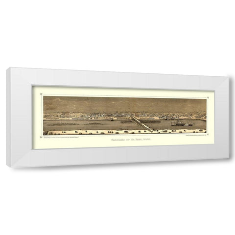 Saint Paul Minnesota - Hageboeck 1873  White Modern Wood Framed Art Print by Hageboeck