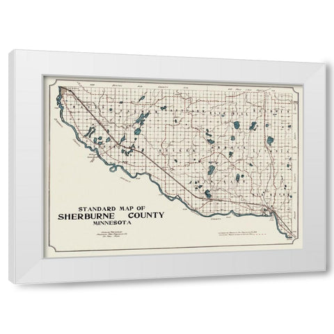 Sherburne Minnesota - 1913 White Modern Wood Framed Art Print by Unknown