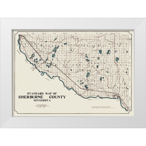 Sherburne Minnesota - 1913 White Modern Wood Framed Art Print by Unknown