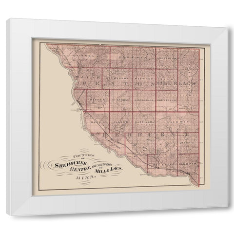 Sherburne Benton Mille Lacs Minnesota Landowner White Modern Wood Framed Art Print by Andreas