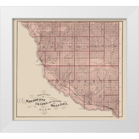 Sherburne Benton Mille Lacs Minnesota Landowner White Modern Wood Framed Art Print by Andreas