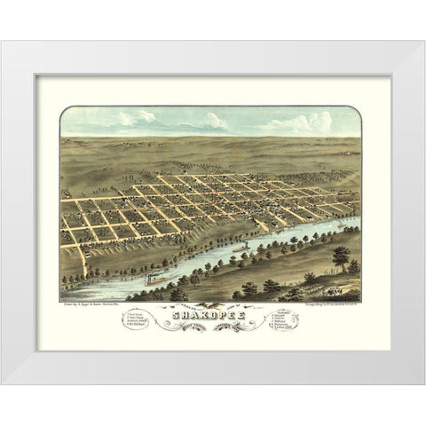 Shakopee Minnesota - Stoner 1869  White Modern Wood Framed Art Print by Stoner