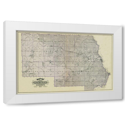 Stearns Minnesota Landowner - Andreas 1874 White Modern Wood Framed Art Print by Andreas