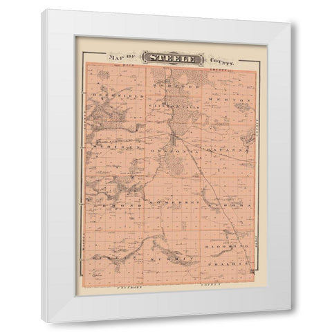 Steele Minnesota Landowner - Andreas 1874 White Modern Wood Framed Art Print by Andreas