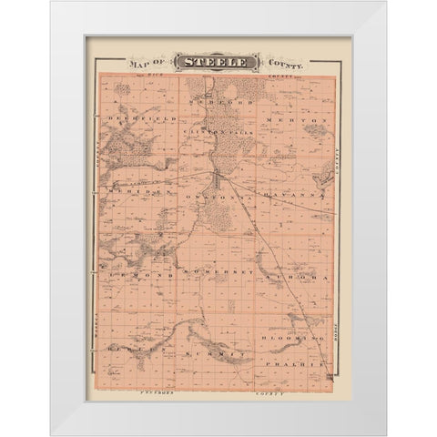 Steele Minnesota Landowner - Andreas 1874 White Modern Wood Framed Art Print by Andreas