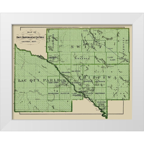 Swift Chippewa Lac Qui Parle Minnesota Landowner White Modern Wood Framed Art Print by Andreas