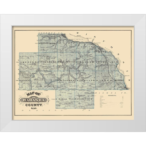 Wabasha Minnesota Landowner - Andreas 1874 White Modern Wood Framed Art Print by Andreas
