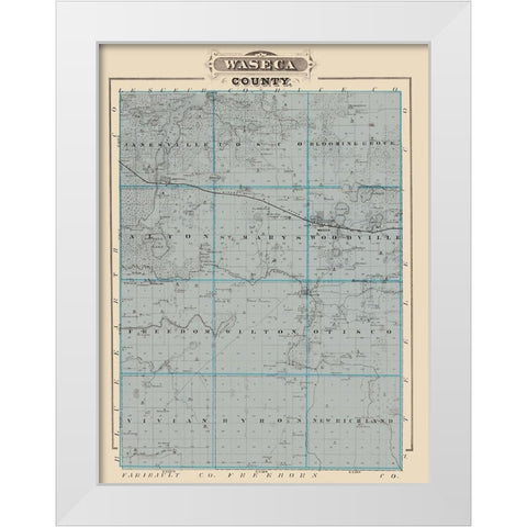 Waseca Minnesota Landowner - Andreas 1874 White Modern Wood Framed Art Print by Andreas