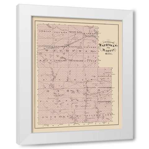Watonwan  Martin Minnesota Landowner - Andreas White Modern Wood Framed Art Print by Andreas