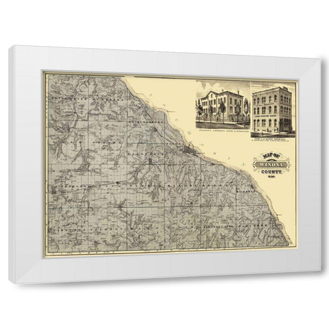 Winona Minnesota Landowner - Andreas 1874 White Modern Wood Framed Art Print by Andreas
