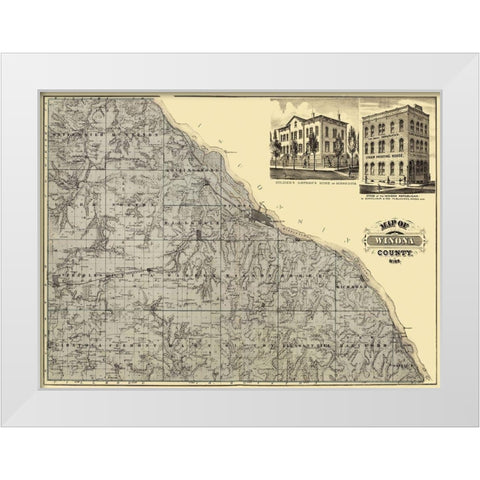 Winona Minnesota Landowner - Andreas 1874 White Modern Wood Framed Art Print by Andreas