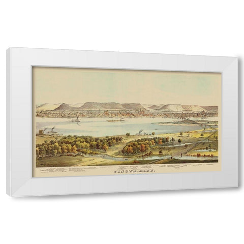 Winona Minnesota - Andreas 1874 White Modern Wood Framed Art Print by Andreas