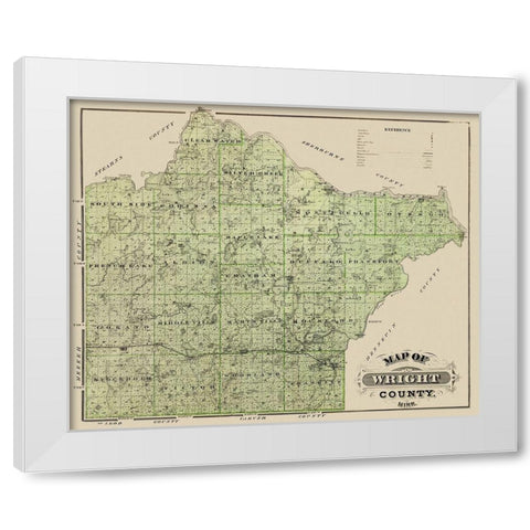 Wright Minnesota Landowner - Andreas 1874 White Modern Wood Framed Art Print by Andreas