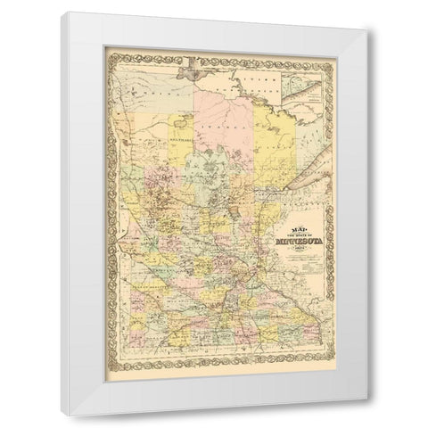 Minnesota - Andreas 1874 White Modern Wood Framed Art Print by Andreas