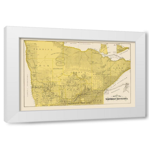 Northern Minnesota - Andreas 1874 White Modern Wood Framed Art Print by Andreas