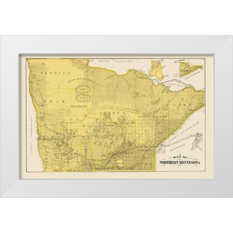 Northern Minnesota - Andreas 1874 White Modern Wood Framed Art Print by Andreas
