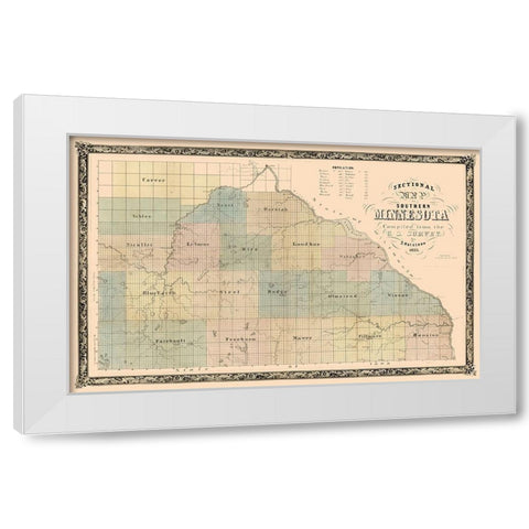 Minnesota - Holsteen 1855  White Modern Wood Framed Art Print by Holsteen