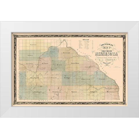 Minnesota - Holsteen 1855  White Modern Wood Framed Art Print by Holsteen