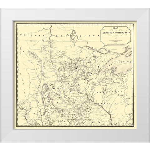 Minnesota Territory - John 1849  White Modern Wood Framed Art Print by John