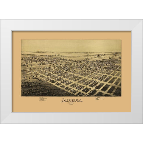 Aurora Missouri - Fowler 1891 White Modern Wood Framed Art Print by Fowler