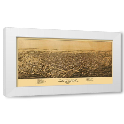 Carthage Missouri - Fowler 1891 White Modern Wood Framed Art Print by Fowler