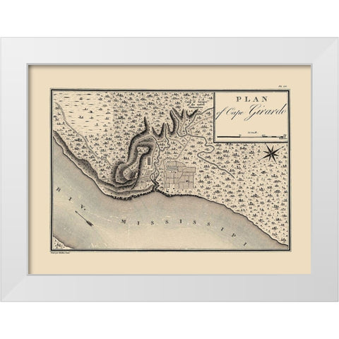 Cape Girardeau, Cape Girardo Missouri - Collot White Modern Wood Framed Art Print by Collot