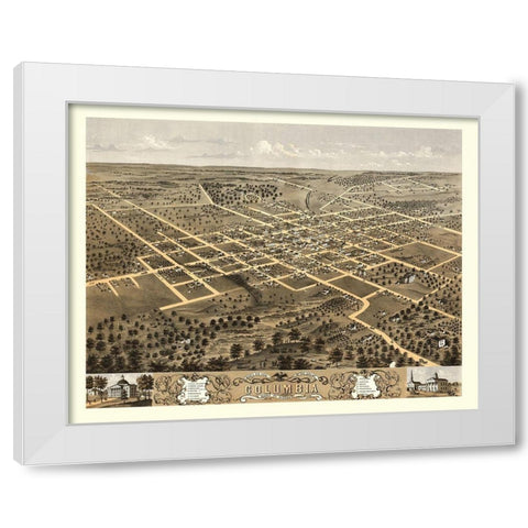 Columbia Missouri - Ruger 1869 White Modern Wood Framed Art Print by Ruger