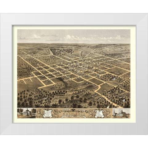 Columbia Missouri - Ruger 1869 White Modern Wood Framed Art Print by Ruger