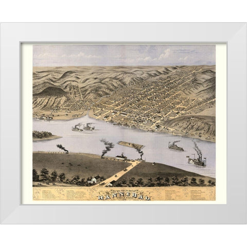 Hannibal Missouri - Ruger 1869 White Modern Wood Framed Art Print by Ruger