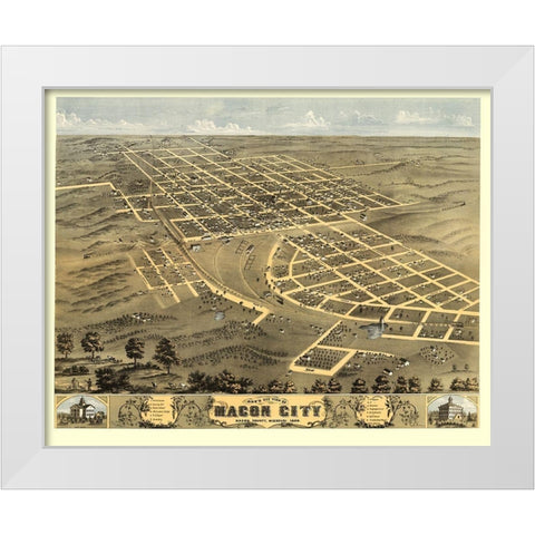 Macon City Missouri - Ruger 1869 White Modern Wood Framed Art Print by Ruger