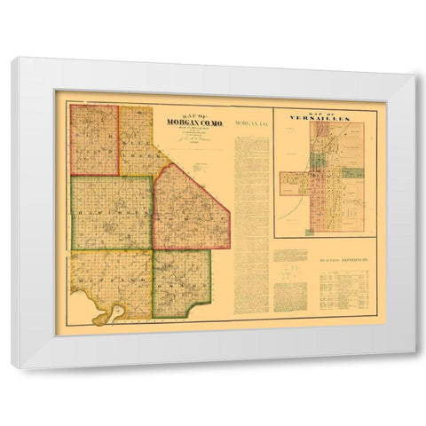 Morgan County Missouri - Higgins 1880  White Modern Wood Framed Art Print by Higgins