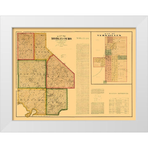 Morgan County Missouri - Higgins 1880  White Modern Wood Framed Art Print by Higgins