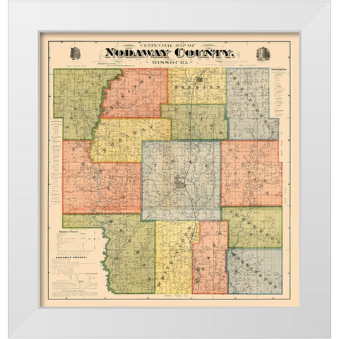 Nodaway County Missouri - Morehouse 1900  White Modern Wood Framed Art Print by Morehouse
