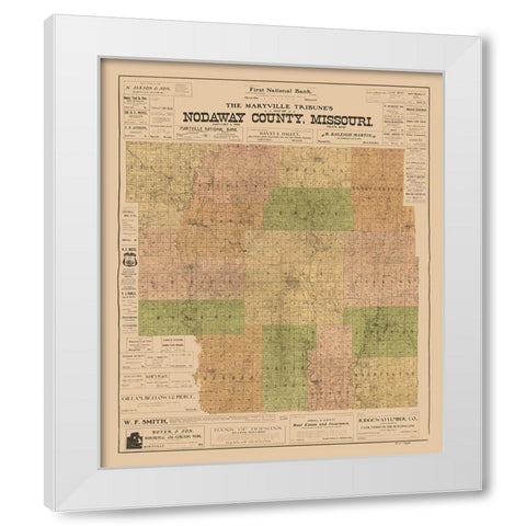 Nodaway County Missouri - Hixson 1903  White Modern Wood Framed Art Print by Hixson