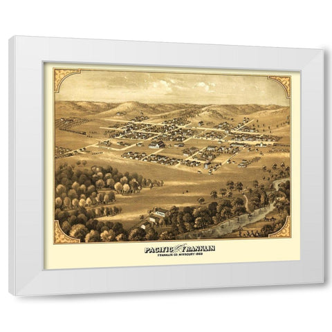 Pacific Missouri - Ruger 1869 White Modern Wood Framed Art Print by Ruger