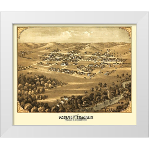 Pacific Missouri - Ruger 1869 White Modern Wood Framed Art Print by Ruger