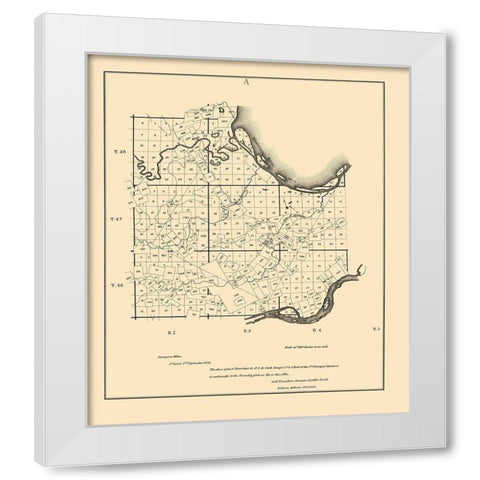 St Charles Missouri - Milburn 1835 White Modern Wood Framed Art Print by Milburn