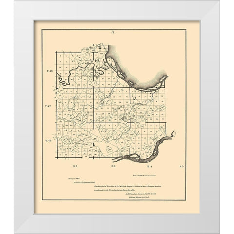 St Charles Missouri - Milburn 1835 White Modern Wood Framed Art Print by Milburn