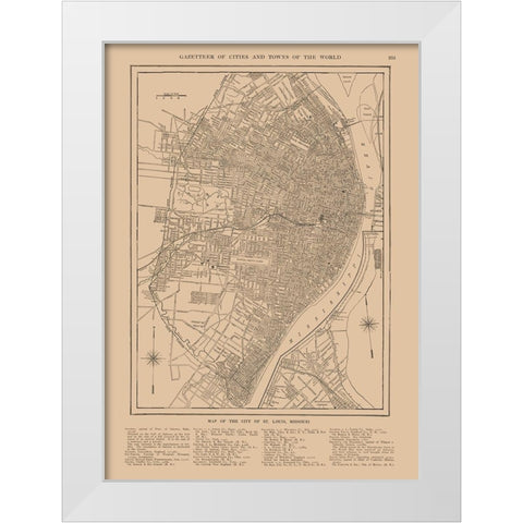 St Louis  Missouri - Reynold 1921 White Modern Wood Framed Art Print by Reynold