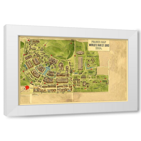 St. Louis Missouri Worlds Fair - Pharus 1904 White Modern Wood Framed Art Print by Pharus