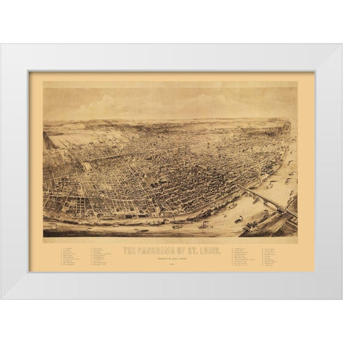 St Louis Missouri - Juehne 1894 White Modern Wood Framed Art Print by Juehne