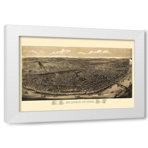 St Louis Missouri - Juehne 1895 White Modern Wood Framed Art Print by Juehne